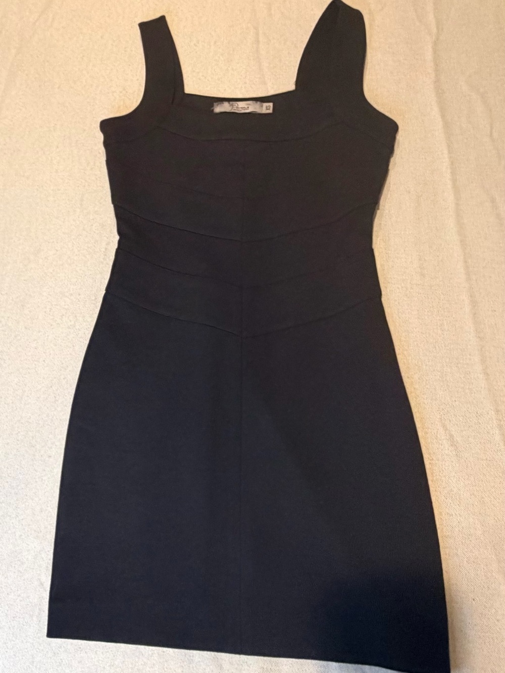 PAIGE Black Mini Sheath Dress with Wide Straps